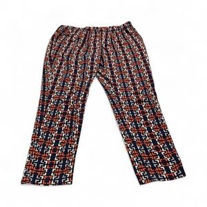 Merona Navy and Orange Geometric Pants